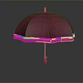 Pink Umbrella With Frilled Edges And Stylish Design For Daily Use