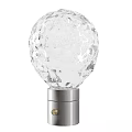 Modern Table Lamp With Transparent Textured Spherical Shade And Silver Metal Base 3d model