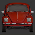 Classic Red Volkswagen Beetle Car With Vintage Design And Shiny Exterior 3d model