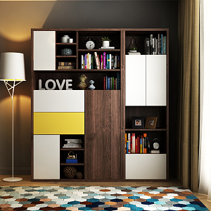 Modern bookcase 3d model