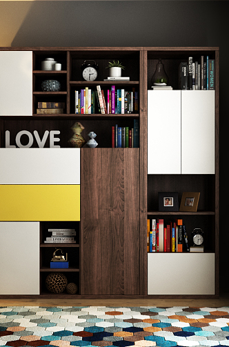 Modern bookcase 3d model