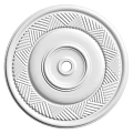White Ceiling Medallion With Intricate Geometric Pattern And Central Mounting Hole 3d model
