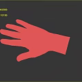Realistic 3D Human Hand Model With Fine Hair On Dark Reflective Background
