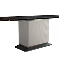 Modern Dining Table Set With Black Tabletop Gray Base Dining Chairs Dinnerware And Vase 3d model