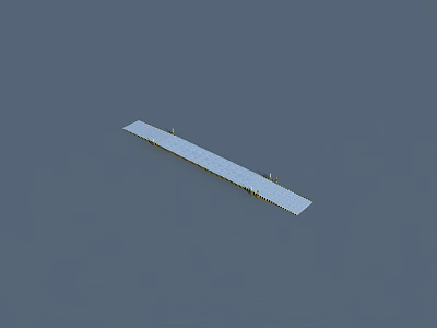 Concrete Road Infrastructure Long Outdoor Pedestrian Walkway With Support Pillars 3d model