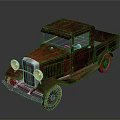 Vintage Rusted Old Truck With Classic Front Design And Red Wheels