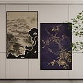 New Chinese Style Decorative Hanging Painting 3d model