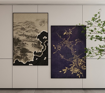 New Chinese Style Decorative Hanging Painting 3d model