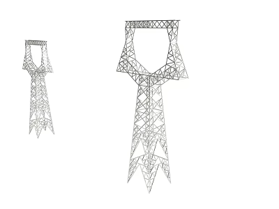 Detailed Wireframe Models of Transmission Towers with Geometric Metal Framework 3d model
