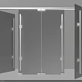 White Folding Door Design With Metal Frame And Hinges For Interior Spaces 3d model