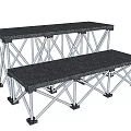 Foldable Display Stands With Metal Frame And Black Tabletop For Exhibition Use