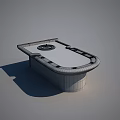 Modern Entertainment Table With Curved Light Top Dark Base And Game Layout For Home Use