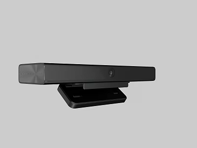 Sleek Black Modern Television with Slim Design Stand and Audio Integration Features 3d model