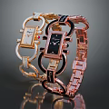Elegant Womens Bracelet Watches With Metal Chain Straps Square Dials And Gemstone Accents