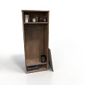 Wooden Storage Cabinet With Shelves Clothes Rail Drawer And Small Items
