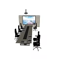 Conference table conference chair projector projection cloth combination 3d model