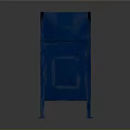 Blue Mailbox With USPS Logo Metal Construction Standing Design Front Opening Slot And Stable Base