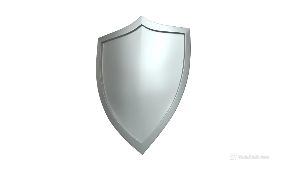 Silver Shield As Defensive Weapon With Metal Material Polished Surface And 3D Render 3d model