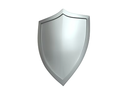 Silver Shield As Defensive Weapon With Metal Material Polished Surface And 3D Render 3d model