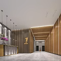 Front Desk Reception Area With White And Gold Decor And Number 7 1 to 16 Design