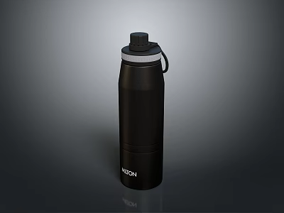 Practical Black Water Bottle With Handle VIZION Brand Durable Daily Use 3d model