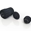 Black Rubber Equipment Components With Cylindrical Shape And Different Sizes Roll And Round Parts