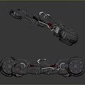 Futuristic Sci Fi Motorcycle With Multiple Wheels And Mechanical Design Details 3d model