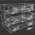 Stacked Audio System With Wooden Panels Silver Body And Remote Control