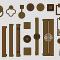 New Chinese Handle Brass Handle Handle Classical Handle Wardrobe Door Handle 3d model