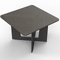 Modern Square Coffee Table With Dark Wood Grain Top And Black Geometric Legs