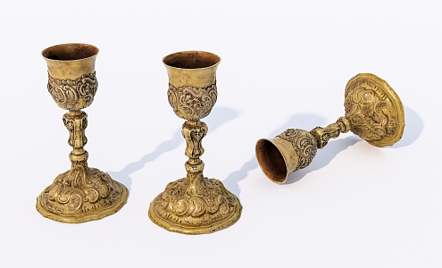 European-style trophy gold trophy ornaments 3d model