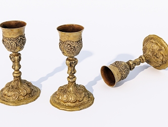 European-style trophy gold trophy ornaments 3d model