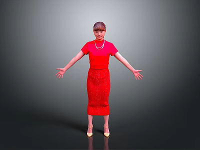 Women Middle-aged Women Housewives Characters Beauty Girls 3d model