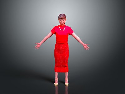 Women Middle-aged Women Housewives Characters Beauty Girls 3d model