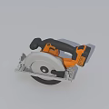 Battery Powered Circular Saw Industrial Tool With Orange Black Design JLIC POWER And Metal Base 3d model