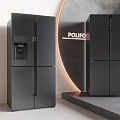 Zero embedded ultra-thin refrigerator four-door automatic ice-making refrigerator intelligent inverter refrigerator 3d model