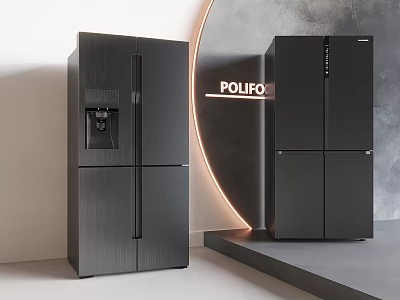 Zero embedded ultra-thin refrigerator four-door automatic ice-making refrigerator intelligent inverter refrigerator 3d model