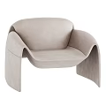 Modern Leather Lounge Chair With Curved Arms Sleek Lines And Comfortable Seat