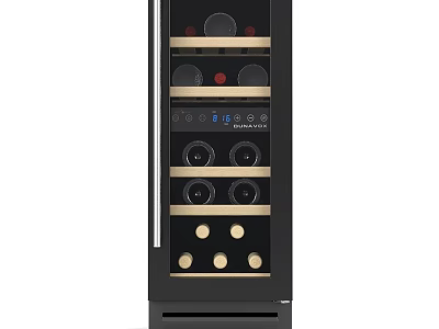 Modern Kitchen Wine Cooler With Glass Door Multiple Shelves And Digital 3d model