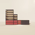 Modern TV Stand With Mounted TV Open Shelves Drawers And Decorative Ornaments