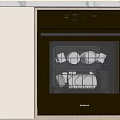 Modern Brown Haier Dishwasher With Digital Display And Cups Plates Inside Kitchen Appliance