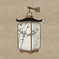 Japanese Style Wall Mounted Chandelier With Bamboo Patterns And Wooden Frame