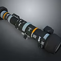 Military Camouflage Weapon With Tubular Structure Black White Parts And Orange Stripes
