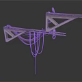Metal Mechanical Equipment With Structural Brackets Wheels And Connecting Cables