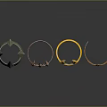 Four Stylish Decorative Rings With Geometric And Curved Metal Designs