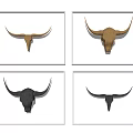 Decorative Bull Skull Wall Decor In Gold And Black For Home Interior