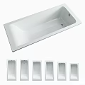 Modern White Rectangular Bathtub Design With Sleek Finish Integrated Drain Holes And Various Styles