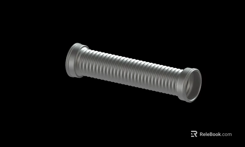 Metal Corrugated Pipe With Flexible Structure And Connection Ends For Industrial Applications 3d model 
