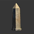 Artistic Ancient Style Stone Obelisk Sculpture With Intricate Carved Inscriptions