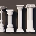 Roman Columns With Intricate Carvings And Various Classical Architectural Designs